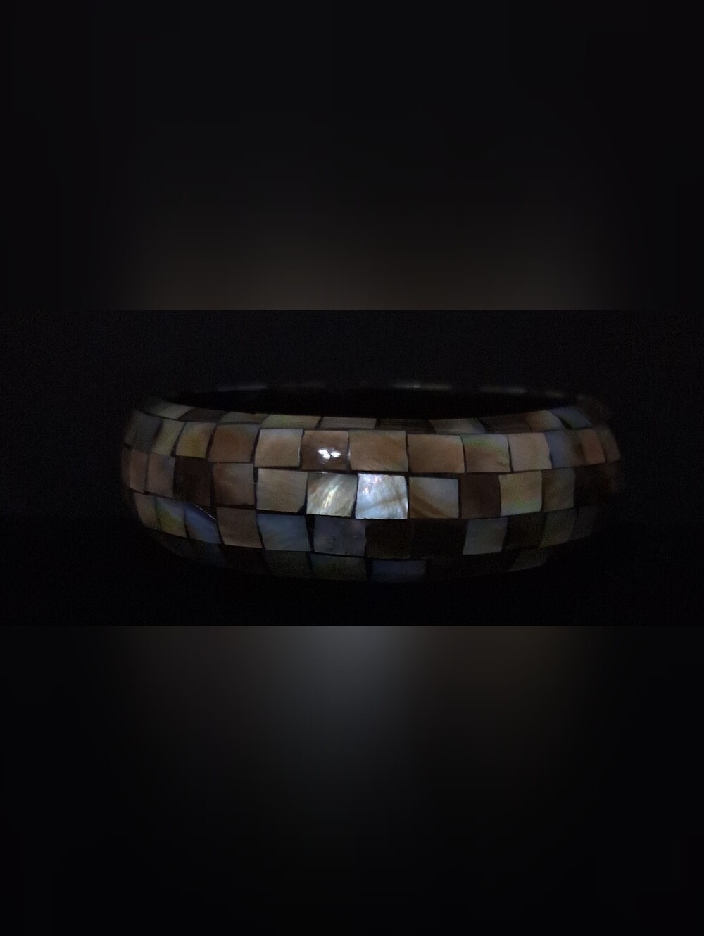 Vintage Premier Design Mother Of Pearl "Shelly" Bangle Bracelet
